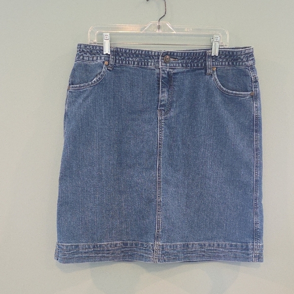 Christopher & Banks Blue Knee-length Denim Pencil Skirt Size 14 - Picture 1 of 10